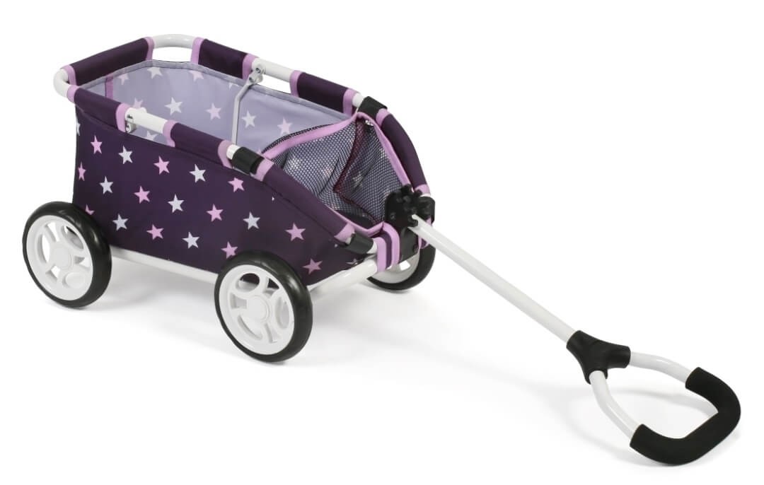 Ziehwagen "Skipper" Stars lila, der Bollerwagen für Puppen und Teddys von Bayer Chic 2000