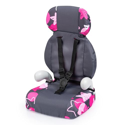 Bayer 67573AA Deluxe Puppenautositz, Puppensitz, Sitz für Puppen mit Gurt, Puppenzubehör, Autositz, grau, pink mit Sternen Muster Bayer 67573AA Deluxe Puppenautositz, Puppensitz, Sitz für Puppen mit Gurt, Puppenzubehör, Autositz, grau, pink mit Sternen Muster von Bayer