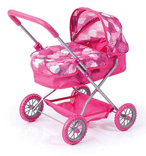 Puppenwagen Smarty, Puppenzubehör, geeignet für Puppen bis 46cm, integrierter Einkaufskorb von Bayer Design