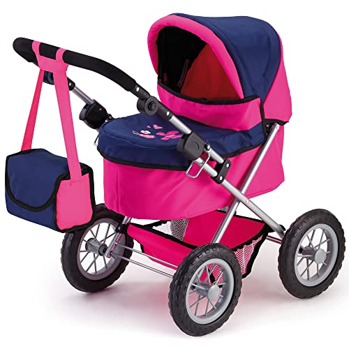 Bayer Design 13013AA Puppenwagen Trendy, mit Tasche, höhenverstellbarer Griff, große Räder, integrierter Korb, faltbar, Rosa/Blau Bayer Design 13013AA Puppenwagen Trendy, mit Tasche, höhenverstellbarer Griff, große Räder, integrierter Korb, faltbar, Rosa/Blau von Bayer Design