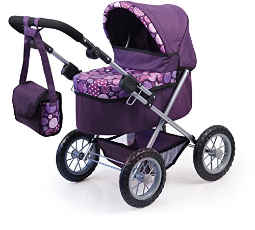 Bayer Design 13094AA Puppenwagen Trendy, mit Tasche, höhenverstellbarer Griff, große Räder, integrierter Korb, faltbar von Bayer Design