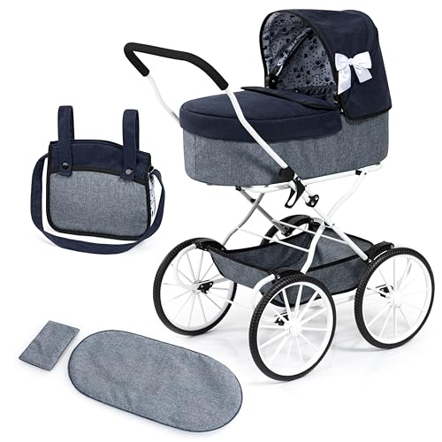 Bayer Design 14381AA Puppenwagen nostalgisch, klassisch, mit Korb, Tasche, Abdeckung von Bayer Design