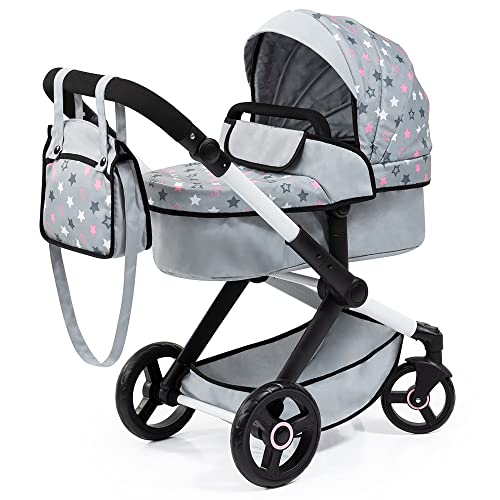Bayer Design 17007AA Puppenwagen Xeo mit Tasche, höhenverstellbarer Griff, Schwenkschieber, wandelbar als Puppenjogger, bewegliche Vorderräder, integrierter Korb, Grau, Weiß, Rosa Bayer Design 17007AA Puppenwagen Xeo mit Tasche, höhenverstellbarer Griff, Schwenkschieber, wandelbar als Puppenjogger, bewegliche Vorderräder, integrierter Korb, Grau, Weiß, Rosa von Bayer Design