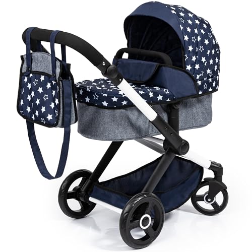 Bayer Design 17015AA Puppenwagen Xeo mit Tasche, höhenverstellbarer Griff, Schwenkschieber, wandelbar als Puppenjogger, bewegliche Vorderräder, integrierter Korb, Blau, Weiß Bayer Design 17015AA Puppenwagen Xeo mit Tasche, höhenverstellbarer Griff, Schwenkschieber, wandelbar als Puppenjogger, bewegliche Vorderräder, integrierter Korb, Blau, Weiß von Bayer Design