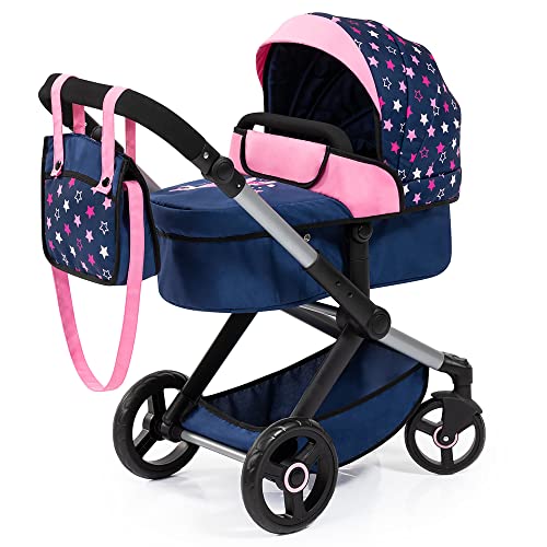 Bayer Design 17016AA Puppenwagen Xeo mit Tasche, höhenverstellbarer Griff, Schwenkschieber, wandelbar als Puppenjogger, bewegliche Vorderräder, integrierter Korb, Blau, Rosa, Weiß Bayer Design 17016AA Puppenwagen Xeo mit Tasche, höhenverstellbarer Griff, Schwenkschieber, wandelbar als Puppenjogger, bewegliche Vorderräder, integrierter Korb, Blau, Rosa, Weiß von Bayer Design