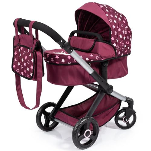 Bayer Design 17023AA Puppenwagen Xeo mit Tasche, höhenverstellbarer Griff, Schwenkschieber, wandelbar als Puppenjogger, bewegliche Vorderräder, integrierter Korb, Bordeaux, Rosa Bayer Design 17023AA Puppenwagen Xeo mit Tasche, höhenverstellbarer Griff, Schwenkschieber, wandelbar als Puppenjogger, bewegliche Vorderräder, integrierter Korb, Bordeaux, Rosa von Bayer Design