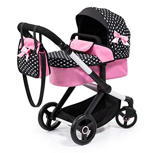 Bayer Design 17060AA Kombi-Puppenwagen Xeo mit Tasche, schwarz, rosa, weiß, M von Bayer Design