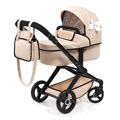 Bayer Design 17075AA Puppenwagen Xeo mit Tasche, höhenverstellbarer Griff, Schwenkschieber, wandelbar als Puppenjogger, bewegliche Vorderräder, integrierter Korb von Bayer Design