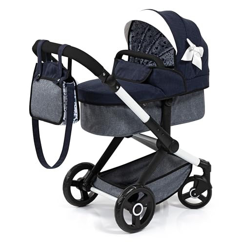 Bayer Design 17081AA Puppenwagen Xeo mit Tasche, höhenverstellbarer Griff, Schwenkschieber, wandelbar als Puppenjogger, bewegliche Vorderräder, integrierter Korb von Bayer Design