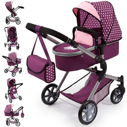 Bayer Design 18137AA City Neo Kombi Puppenwagen mit Wickeltasche, umwandelbar in einen Sportwagen, höhenverstellbar, faltbar, Pflaume, rosa, Einhorn, 52cm Bayer Design 18137AA City Neo Kombi Puppenwagen mit Wickeltasche, umwandelbar in einen Sportwagen, höhenverstellbar, faltbar, Pflaume, rosa, Einhorn, 52cm von Bayer Design