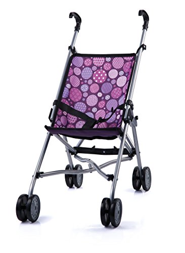 Bayer Design 30194AA Puppenbuggy, Puppenwagen mit integrierten Sicherheitsgurt, leicht faltbar, klappbar, Pflaume, 51 x 27 x 55 Centimeters von Bayer Design