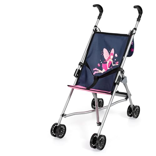 Bayer Design 30516AB Puppenbuggy mit Tasche, Doppelräder, faltbar, aus Metal, für Puppen bis 46 cm von Bayer Design