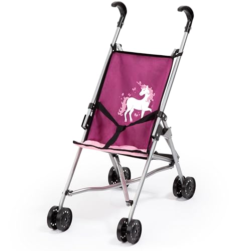 Bayer Design 30537AA Puppenbuggy, zusammenklappbar, Doppelräder, Sicherheitsgurt, aus Metall, Pink, Rosa, Einhorn Bayer Design 30537AA Puppenbuggy, zusammenklappbar, Doppelräder, Sicherheitsgurt, aus Metall, Pink, Rosa, Einhorn von Bayer Design