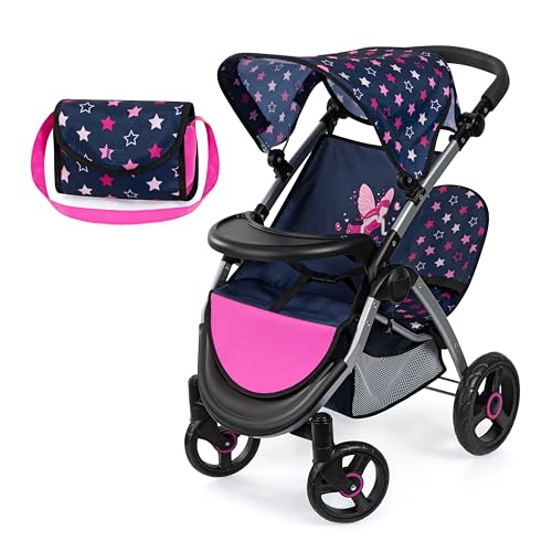 Bayer Design 39416AA Zwillingspuppenwagen, Puppenwagen, Geschwisterwagen, höhenverstellbar, klappbar, Tasche Bayer Design 39416AA Zwillingspuppenwagen, Puppenwagen, Geschwisterwagen, höhenverstellbar, klappbar, Tasche von Bayer Design
