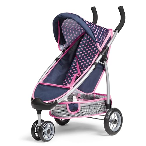 Bayer Design 39952AC Puppenwagen Jogger Sport, integrierten Gurt, Doppelräder vorne, Softer Griff, Blau, Rosa von Bayer Design