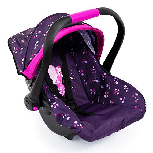 Bayer Design 67979AA Puppen-Autositz EasyGo, Puppenzubehör, passend zu Vario-Puppenwagen, mit Abdeckung, lila, Fee mit Muster von Bayer Design