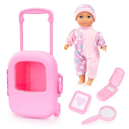 Bayer Design 92805AC Puppe mit Trolley und Zubehör, Spielset, Puppenzubehör, Koffer zum Schließen und Ziehen Bayer Design 92805AC Puppe mit Trolley und Zubehör, Spielset, Puppenzubehör, Koffer zum Schließen und Ziehen von Bayer Design