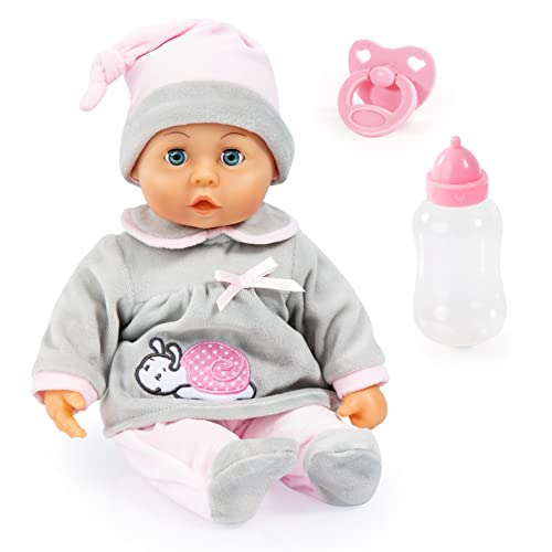 Bayer Design 93824BC Babypuppe First Words mit Schlafaugen, 24 Babylaute, 38 cm von Bayer Design