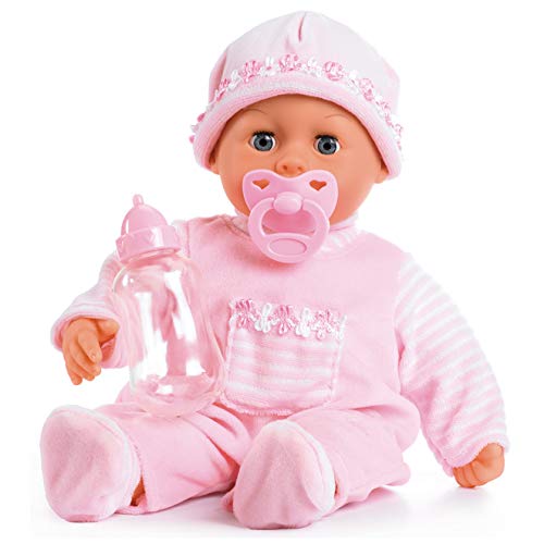 Bayer Design 93824CK Babypuppe interaktiv, sprechend, Schlafaugen, weicher Körper, 24 Babylaute, 38 cm, Rosa Bayer Design 93824CK Babypuppe interaktiv, sprechend, Schlafaugen, weicher Körper, 24 Babylaute, 38 cm, Rosa von Bayer Design