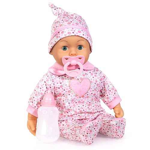 Bayer Design 93824CQ Babypuppe interaktiv, Spielpuppe sprechend, weicher Körper, Schnuller, Flasche, 38 cm Bayer Design 93824CQ Babypuppe interaktiv, Spielpuppe sprechend, weicher Körper, Schnuller, Flasche, 38 cm von Bayer Design