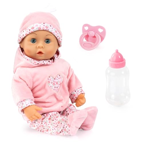 Bayer Design 93824CR Babypuppe interaktiv, Spielpuppe sprechend, weicher Körper, Schnuller, Flasche, 38 cm Bayer Design 93824CR Babypuppe interaktiv, Spielpuppe sprechend, weicher Körper, Schnuller, Flasche, 38 cm von Bayer Design