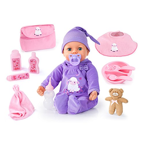 Bayer Design 94697AA Funktionspuppe, Interaktive Puppe Piccolina Real Tears, weint echte Tränen, mit Zubehör, Schlafaugen, lacht, 46cm von Bayer Design