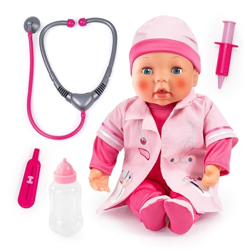 Bayer Design Doctor Set 93878AA Doktor Puppe interaktiv, Babylaute, rote Wangen, viel Zubehör, rosa Bayer Design Doctor Set 93878AA Doktor Puppe interaktiv, Babylaute, rote Wangen, viel Zubehör, rosa von Bayer Design