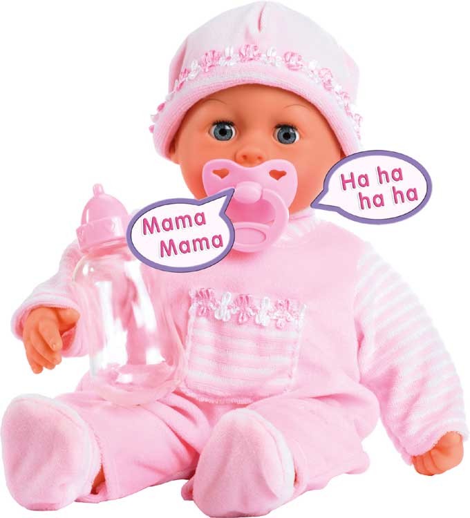 Funktionspuppe First words Baby, Grösse ca. 38cm rosa von Bayer Design