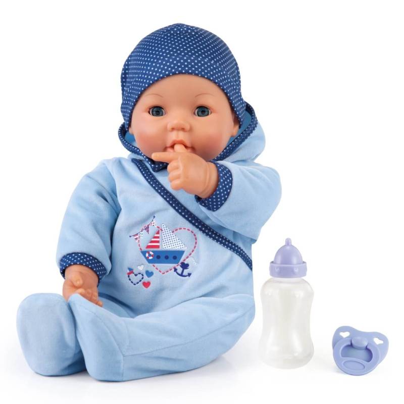 Hello Baby Boy – 46 cm große Funktionspuppe mit Zubehör von Bayer Design