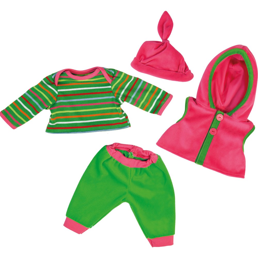 Kleiderset für Puppen, Deluxe, grün/pink, 46cm Kleiderset für Puppen, Deluxe, grün/pink, 46cm von Bayer Design