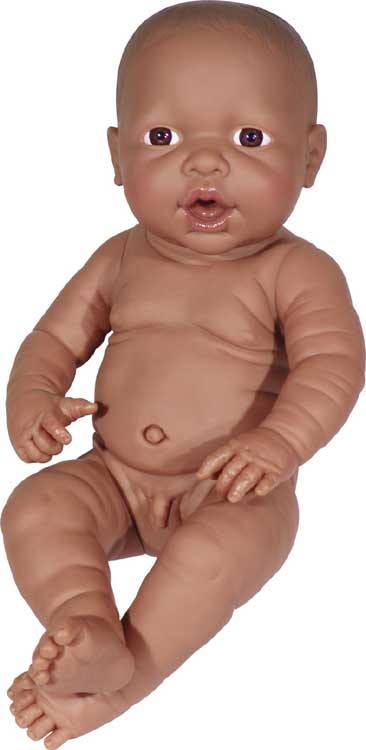 Neugeborenen-Puppe 42cm Boy braun Neugeborenen-Puppe 42cm Boy braun von Bayer Design