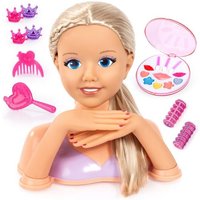 Schmink- und Frisierkopf My Lovely Princess blondes Haar 25cm mit Kosmetik von Bayer Design