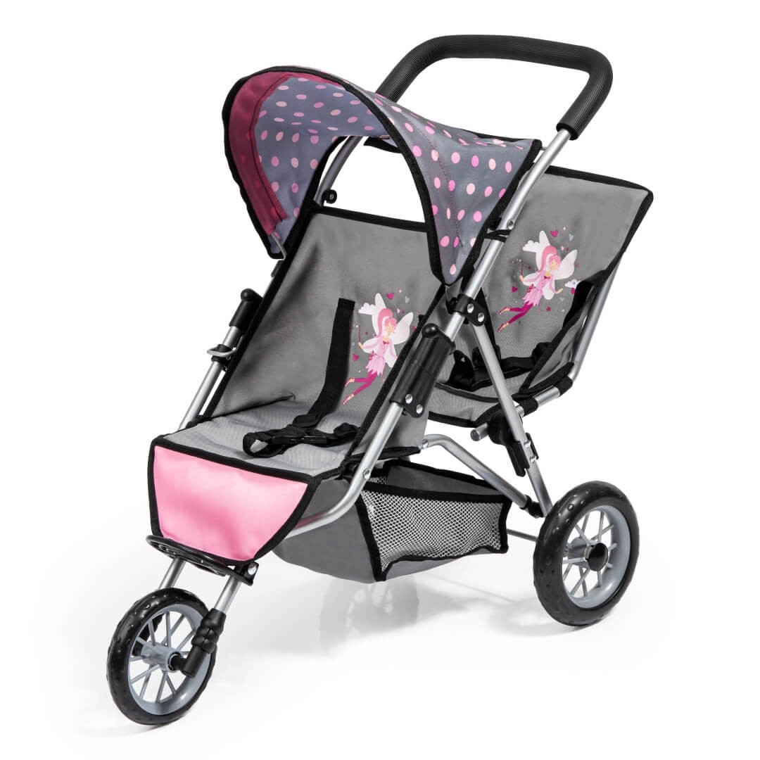 Zwillings-Jogger für Puppen, grau - Puppenwagen Zwillings-Jogger für Puppen, grau - Puppenwagen von Bayer Design