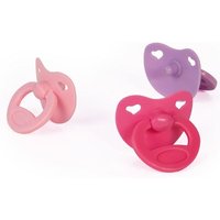 Puppenschnuller-Set 3teilig verschiedene Farben pink/rosa/lila von Bayer Design Fritz Bayer GmbH & Co. KG