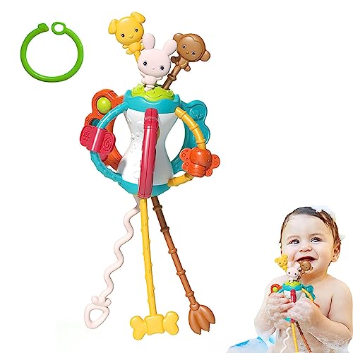 Montessori-Spielzeug, Silikon-Zugschnur-Aktivitätsspielzeug, sensorisches Spielzeug für Kleinkinder, Babyschale Spielzeug Reisespielzeug, für Babys und Kleinkinder ab 18+ Monaten,1,2,3Jahr. (C) von Bayuyi