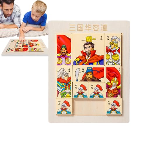 Brettspiel, Gleit-Puzzle, Zahlen-Puzzlespiel, Gleitblock-Puzzle für Kinder, Zahlen-Puzzlespiel mit historischen Figuren von Bbbabeslk