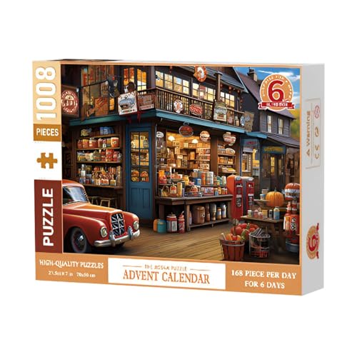 Festliches Puzzlespielzeug, 1008 Teile, Adventskalender-Puzzle für Weihnachten, Adventskalender, quadratischer Kalender, Navid Puzzle von Bbbabeslk
