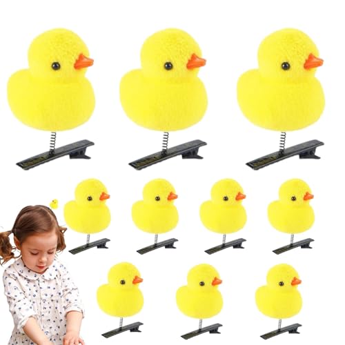 Haarklammer für Enten – kleine gelbe Entennadel | Haarklammern für Damen, Haarnadel-Set aus Plüsch, Tiermütze, Cartoon, Haarklammern für Damen von Bbbabeslk