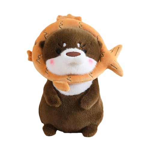Lutra Plüschtier, Lutra Plüschtier, Cartoon-Lutra-Puppe, kuschelige Plüschpuppe, 30 cm, niedliches Plüschtier, Ju Kissen von Bbbabeslk