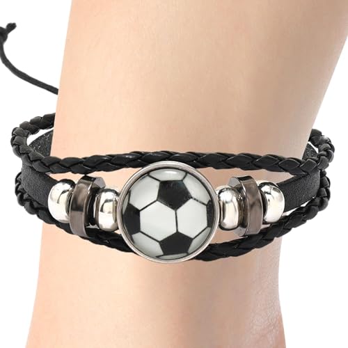 Sportarmbänder für Herren, im Dunkeln leuchtende Armbänder, verstellbares Fußballteam Armband, innovativer Fußballschmuck, Armband mit Fußball-Anhängern von Bbbabeslk
