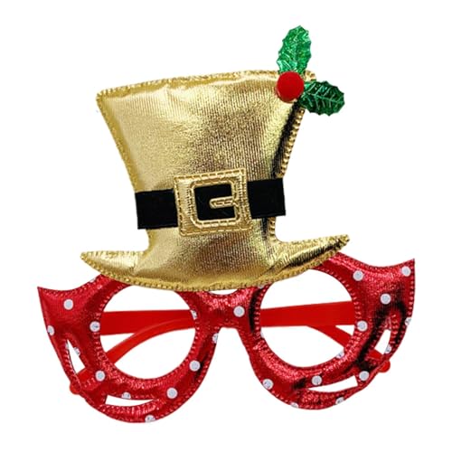 Weihnachtsbrille - Niedlicher Rahmen für Weihnachtsbrille | Weihnachtsbrille für Kinder, Weihnachtsbrille mit Glitzer, Rahmen für Weihnachtsfotos, Cosplay-Zubehör für Weihnachten zur Dekoration von Bbbabeslk