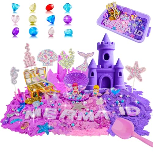 Bbiamsleep Meerjungfrau sensorischer Mülleimer, Ozean-Sand-Set mit Farbsand, Meerjungfrau, sensorisches Set für Geburtstagsparty Bbiamsleep Meerjungfrau sensorischer Mülleimer, Ozean-Sand-Set mit Farbsand, Meerjungfrau, sensorisches Set für Geburtstagsparty von Bbiamsleep