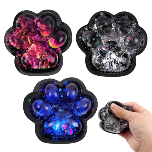 3 Stück Tier Squeezespielzeug Squishy Squeeze Toy, Katzenpfoten Design, Stressabbau, Anti-Stress, Sensorisches Spielzeug, für Erwachsene und Kinder ab 3 Jahren von BbiuRer