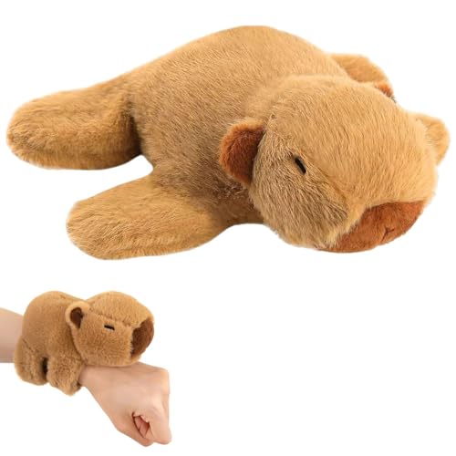 BbiuRer Capybara Sachen, Capybara Plüschtier Schnapparmband, Kuscheltier Klatscharmband, EIN Geschenk für Mädchen und Jungen (20cm) von BbiuRer