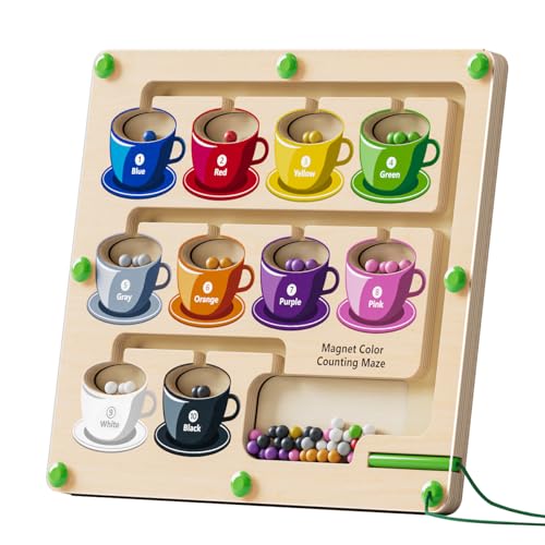 Magnetisches Farb- und Zahlenlabyrinth, Farbsortierung, Montessori-Spielzeug für Kinder ab 3 Jahren, Spielzeug für Feinmotorik, Holzspaß, Zähl- und Zuordnungsspiele Magnetisches Farb- und Zahlenlabyrinth, Farbsortierung, Montessori-Spielzeug für Kinder ab 3 Jahren, Spielzeug für Feinmotorik, Holzspaß, Zähl- und Zuordnungsspiele von Bblessing Sstyle