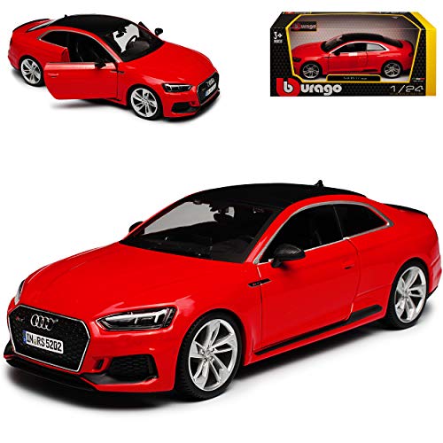 Bburago Audi A*U*D*I A5 F5 II RS5 Coupe Rot 2. Generation Ab 2016 1/24 Modell Auto mit individiuellem Wunschkennzeichen, Wunschkennzeichen von Guoml