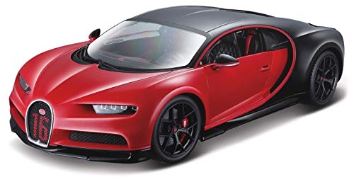 Bugatti Chiron Sport Coupe Rot mit Schwarz Ab Messe Genf 2018 1/18 Bburago Modell Auto von Bburago