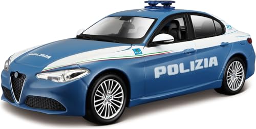 BBURAGO - Police Car - Realistisches Modellauto im Maßstab 1:24 (zufällige Auswahl aus den verfügbaren Modellen), Offizielle Polizei- und Autoherstellerlizenz, Empfohlenes Alter 3+ Jahre von Bburago