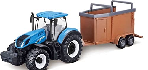 BBURAGO - Motorisierte Traktoren mit Anhänger - 10 cm Realistisches Traktor-Modell (zufällige Auswahl aus den verfügbaren Modellen), Farmland Collection, Offizielle Lizenz, Empfohlenes Alter 3+ Jahre von Bburago