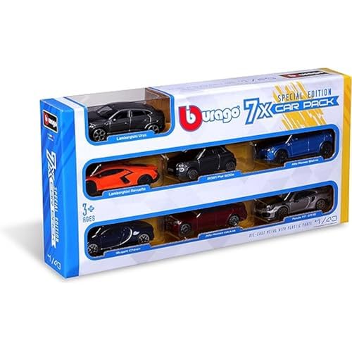 Bburago - Geschenkpackung Street Fire 7er Pack Edition - 7 realistische, ikonische Automodelle im Maßstab 1:43, offizielle Lizenz, empfohlenes Alter ab 3 Jahren von Bburago